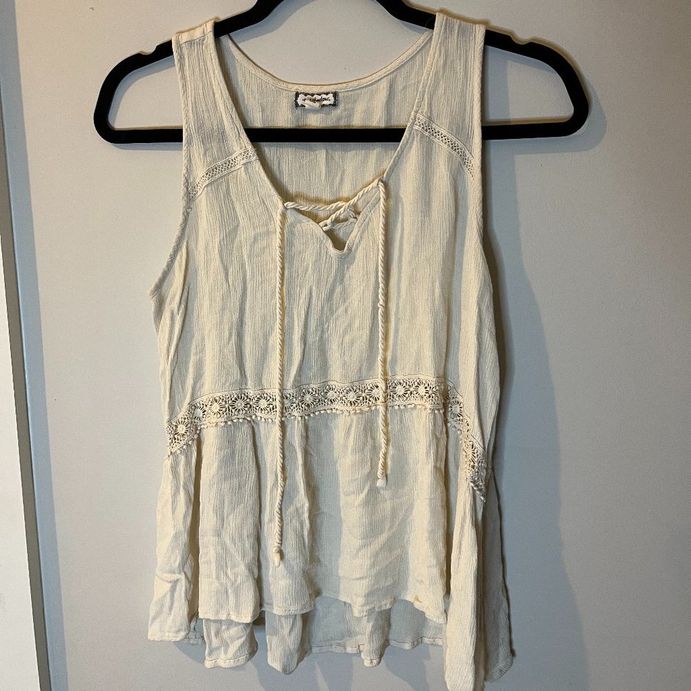 Eyeshadow Cream Cropped Boho Tank